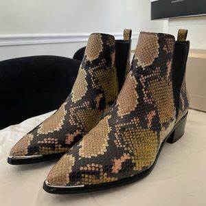 Marc Fisher Yale Boot in Bronze Snake Leather Size 7